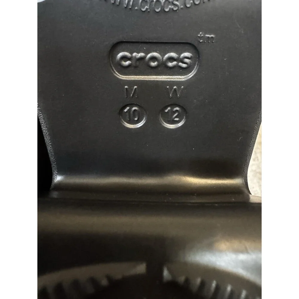 Crocs Siren Clog Men 10 Women 12 Black Platform Heeled Mule 208547-001 Shoe **